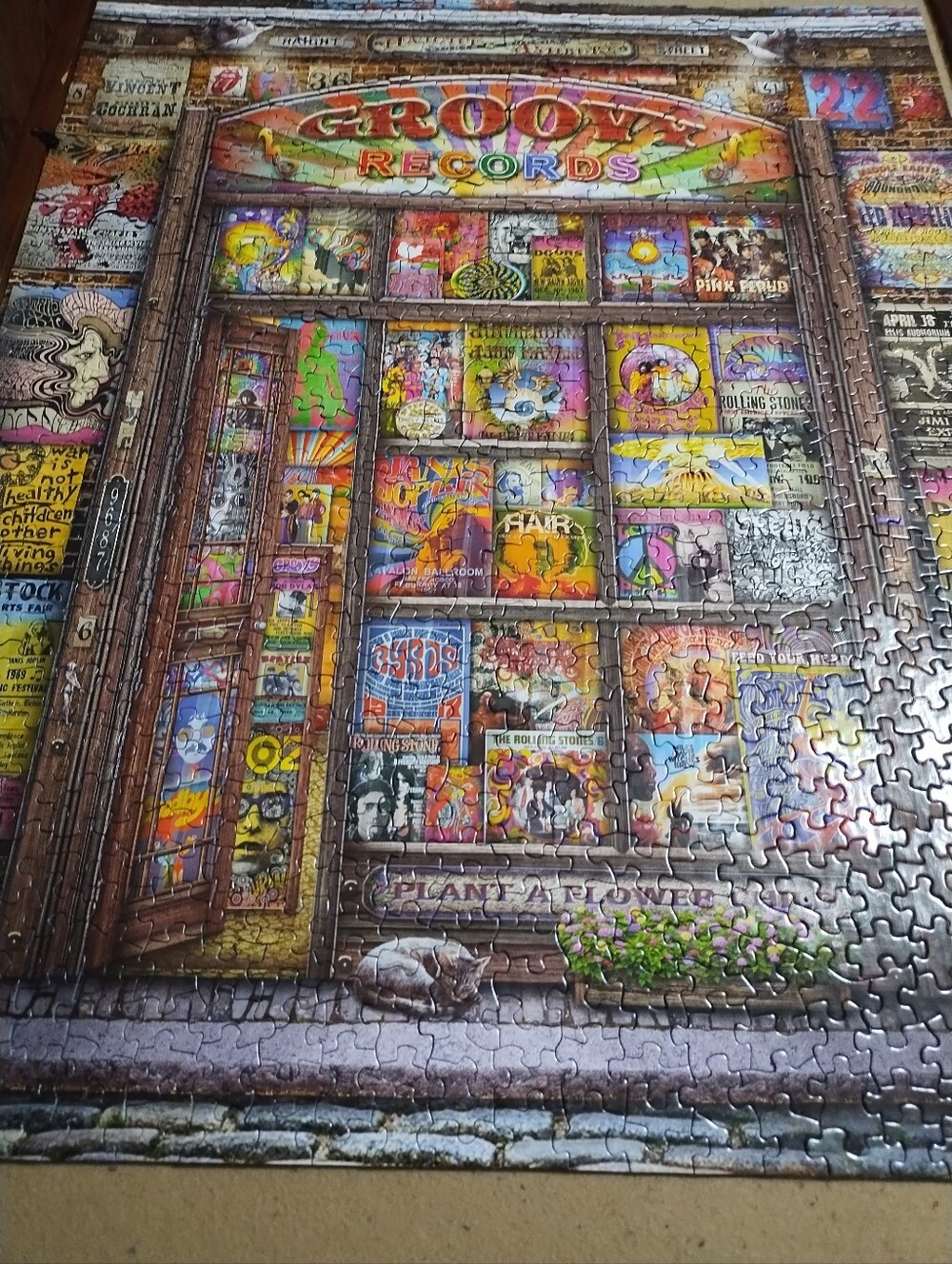 Groovy Records Colorful Puzzle Art Print - Multicolor 1,000 Pieces